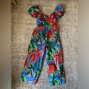 Zara Tropical Print Jumpsuit